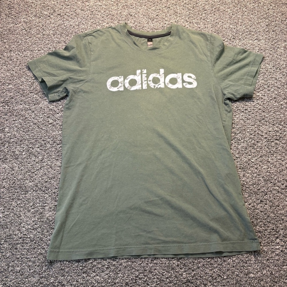 Adidas Olive Green Men's Tee Large